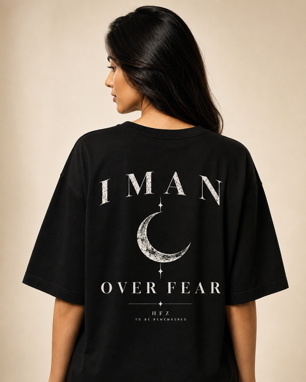 IMAN OVER FEAR Oversized Drop Shoulder T-Shirt