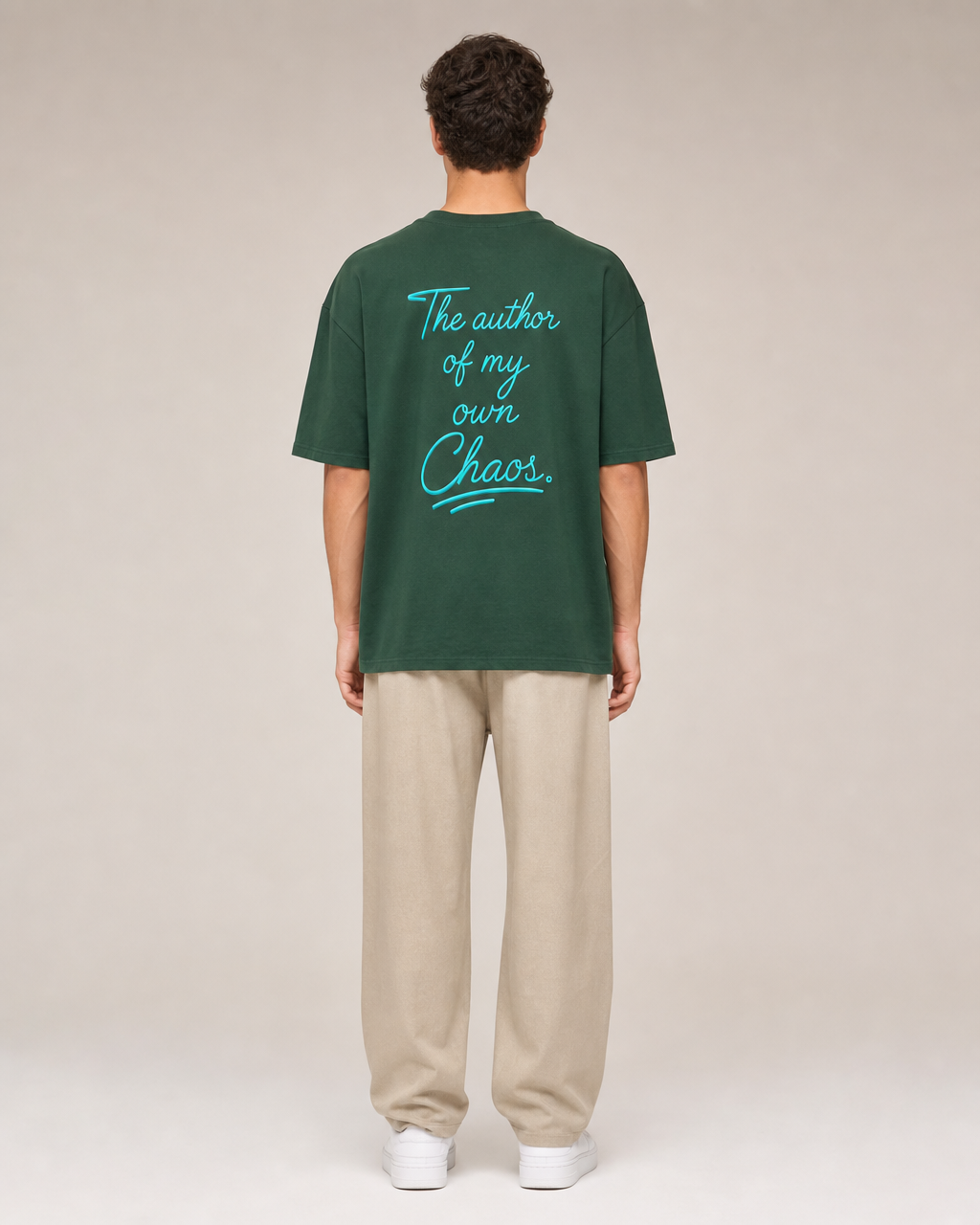 WHO AM I? — Oversized Graphic Tee | Forest Green